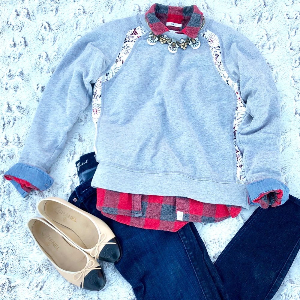 Rebecca Taylor lace inset sweatshirt - Picture 1 of 4